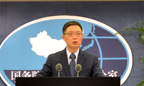 An Fengshan, the spokesman with the State Council Taiwan Affairs Office, is pictured here at the press conference on April 13, 2016. [Photo: people.com.cn] 