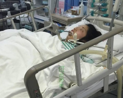 Shao Ziyan in hospital. [Photo from web] 