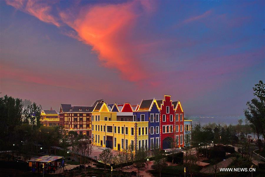 Photo taken on April 20, 2016 shows the international section of the Tangshan International Horticultural Exposition 2016 in Tangshan City, north China's Hebei Province. The 171-day expo will kick off here on April 29. The expo venue was originally a century-old mine in China's iron town of Tangshan. [Xinhua]