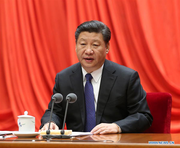 Chinese President Xi Jinping, also general secretary of the Communist Party of China (CPC) Central Committee and chairman of the Central Military Commission, addresses the 6th plenary session of the 18th CPC Central Commission for Discipline Inspection (CCDI) in Beijing, Jan 12, 2016. [Photo/Xinhua] 