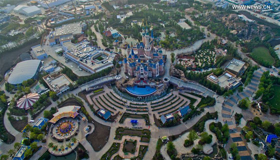 Photo taken on May 6, 2016 shows a general view of the Shanghai Disney Resort in Shanghai, east China. [Photo/Xinhua]