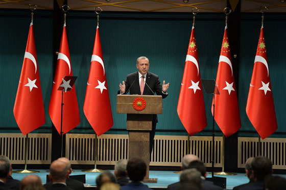 Turkish President Recep Tayyip Erdogan speaks at a press conference in Ankara, Turkey on July 20, 2016. [Photo/Xinhua]