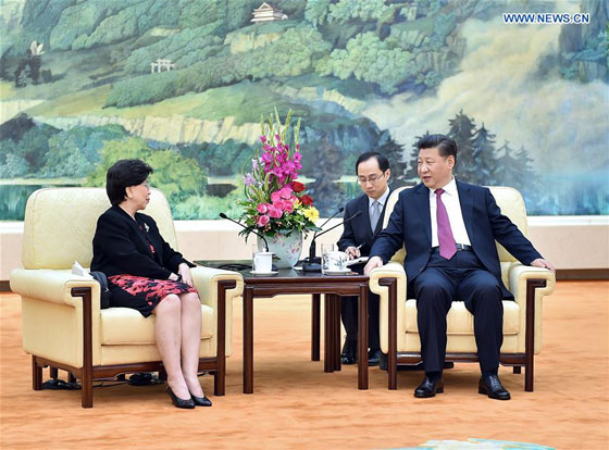 Chinese President Xi Jinping (R) meets with Director-General of the World Health Organization Margaret Chan (L) at the Great Hall of the People in Beijing, capital of China, July 25, 2016. [Photo/Xinhua]