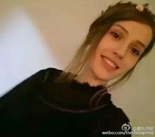 Daria is 1.8 meters tall with light brown hair. [Photo/Weibo.com]