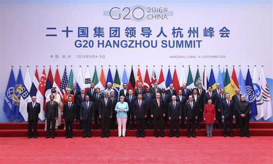 Chinese President Xi Jinping and other leaders of the Group of 20 (G20) members, some guest countries and international organizations pose for a group photo ahead of the opening ceremony of the G20 summit in Hangzhou, capital of east China's Zhejiang Province, Sept. 4, 2016. [Photo/Xinhua]