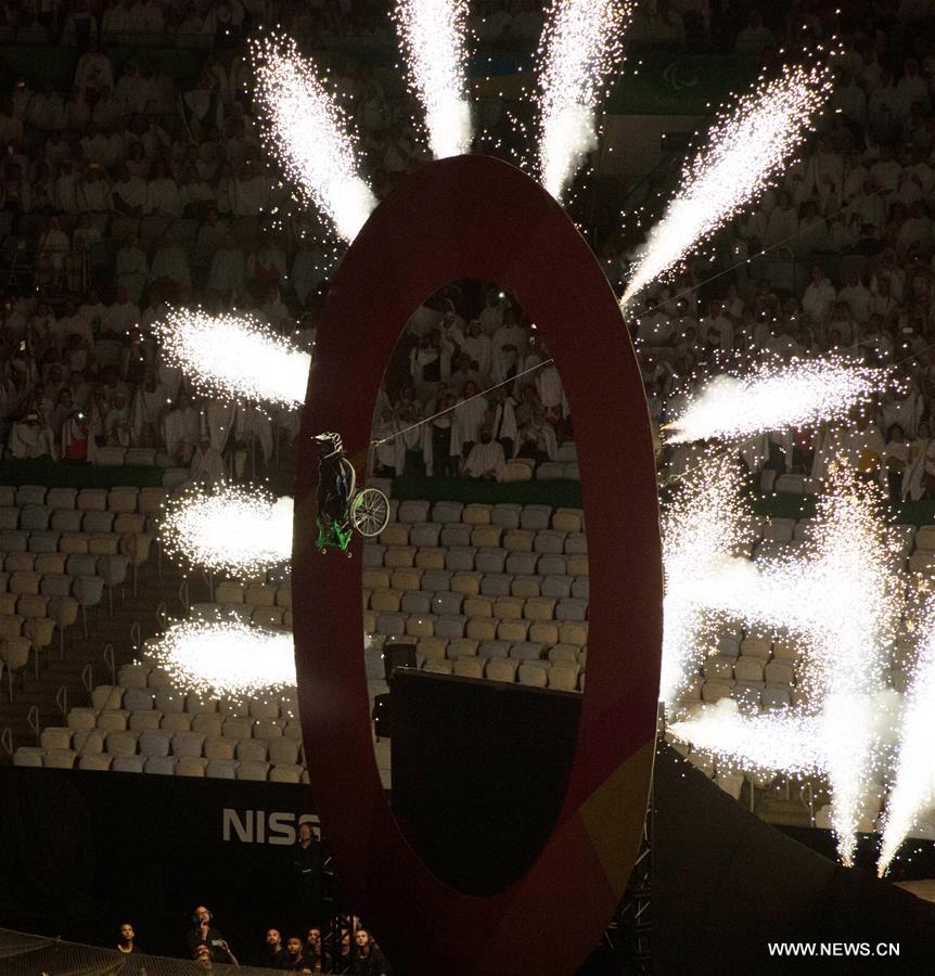 Photo taken on Sept. 7, 2016 shows the opening ceremony of the 2016 Rio Paralympic Games at the Maracana Stadium in Rio de Janeiro, Brazil. [Photo/Xinhua]