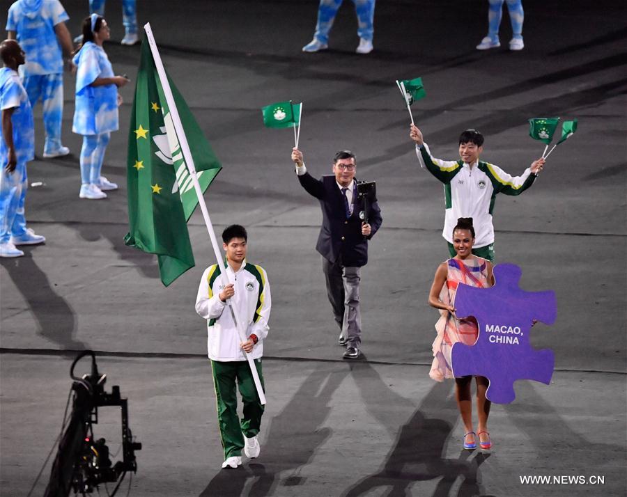 The delegation of China's Macao enters the stadium during the opening ceremony of the 2016 Rio Paralympic Games at the Maracana Stadium in Rio de Janeiro, Brazil, on Sept. 7, 2016. [Photo/Xinhua]