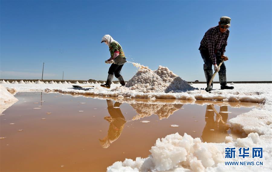 As the fall season approaches, a salt mine in northwest China is entering the peak season for crude salt. The mine located in Gaotai of Gansu Province has a long history of producing salt. [Photo/Xinhua]