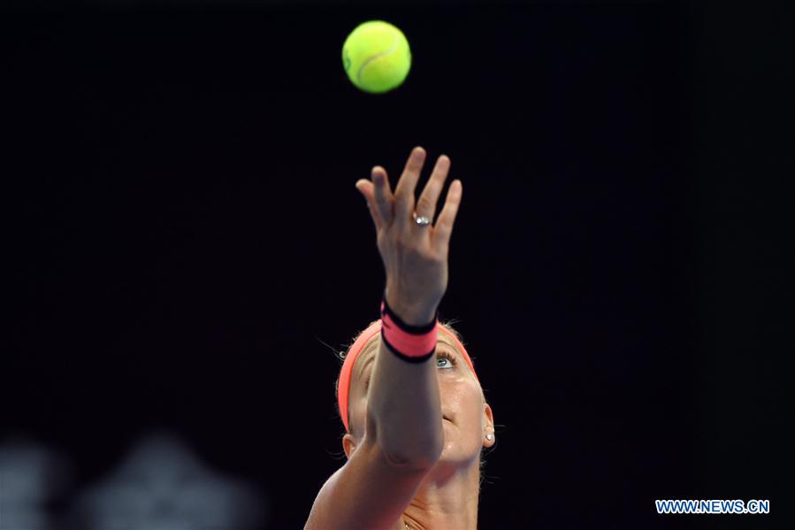 Czech Republic's Petra Kvitova serves the ball during the women's singles second round match against China's Wang Yafan at the China Open tennis tournament in Beijing, capital of China, Oct. 4, 2016. [Photo/Xinhua]
