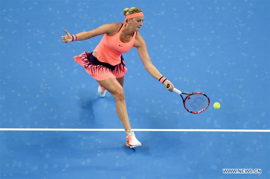 Czech Republic's Petra Kvitova returns the ball during the women's singles second round match against China's Wang Yafan at the China Open tennis tournament in Beijing, capital of China, Oct. 4, 2016. [Photo/Xinhua]
