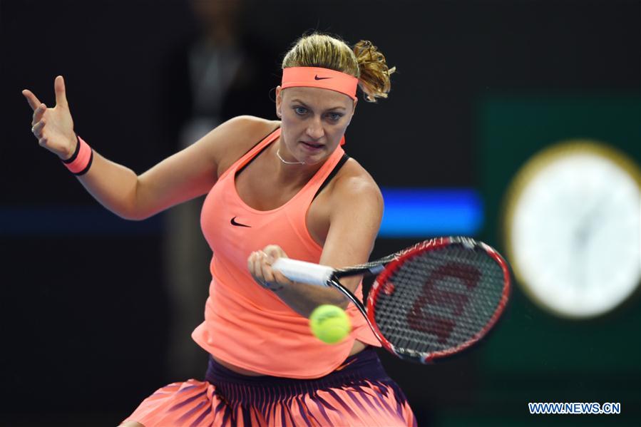 Czech Republic's Petra Kvitova returns the ball during the women's singles second round match against China's Wang Yafan at the China Open tennis tournament in Beijing, capital of China, Oct. 4, 2016. [Photo/Xinhua]