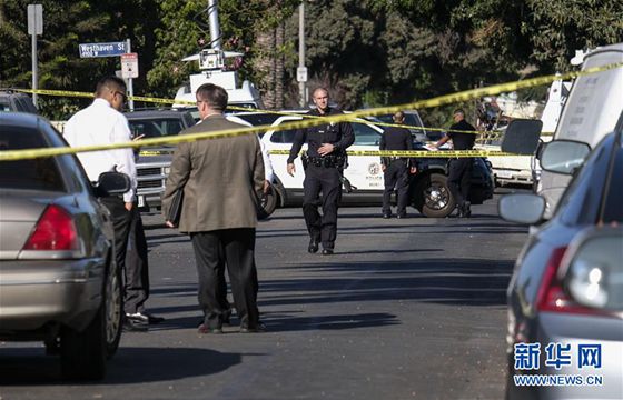 Three people were killed and 12 others wounded when a mass shooting broke out in Los Angeles on Saturday, police said. [Photo/Xinhua]