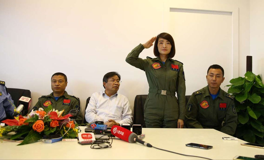 Yu Xu, a female pilot in the 81st Aerobatics Team, November 1st, 2016. [Photo/CRI]