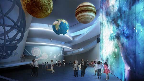 A CG image of the Shanghai Planetarium.[Photo provided to China Daily]