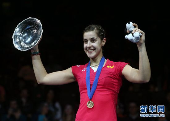 Carolina Marin, one of the 'top 10 women's singles badminton players by China.org.cn.