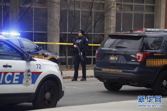 At least nine people injured in a shooting incident at the Ohio State University (OSU), and one suspect of the shooting killed. [Photo/Xinhua]