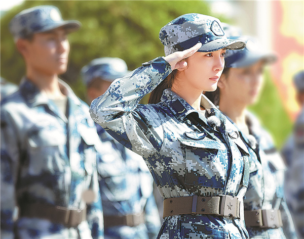 A reality show that puts Yang Mi, a Chinese actress, in military training is made by Hunan TV in cooperation with the PLA's film production arm and the Air Force. [Photo provided to China Daily] 