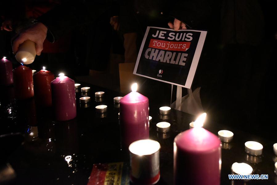 FRANCE-PARIS-CHARLIE HEBDO-TERRORIST ATTACK-ANNIVERSARY-COMMEMORATION