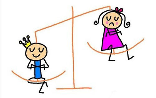 The illustration shows that many couples believe sons are better than daughters. [Photo: baidu.com]