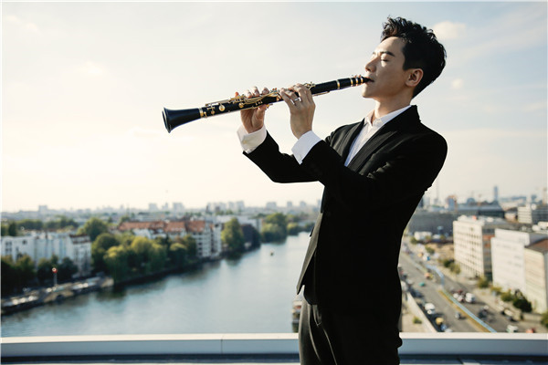 Clarinetist Wang Tao has just released his first classical album, Schubert, and will start a national tour in March. [Photo provided to China Daily]