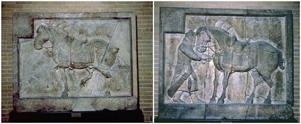 Photos of the two horse relief scupltures at Penn Museum. [Screenshot Photo/Penn Museum website]