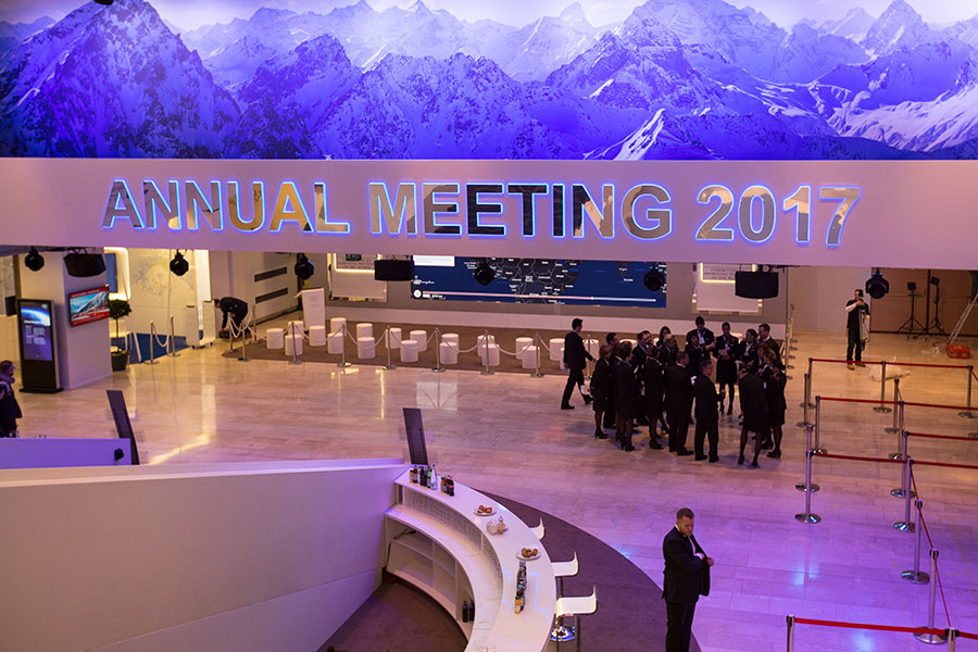 Photo taken on Jan 16, 2017 shows the Davos conference center in Davos in Switzerland, where preparations are taking place for the upcoming 47th Annual Meeting of the World Economic Forum (WEF).[Photo/Xinhua]