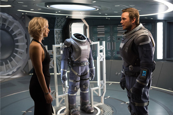 Passengers, starring Jennifer Lawrence and Chris Pratt, has recently made waves on China's big screen. [Photo provided to China Daily]