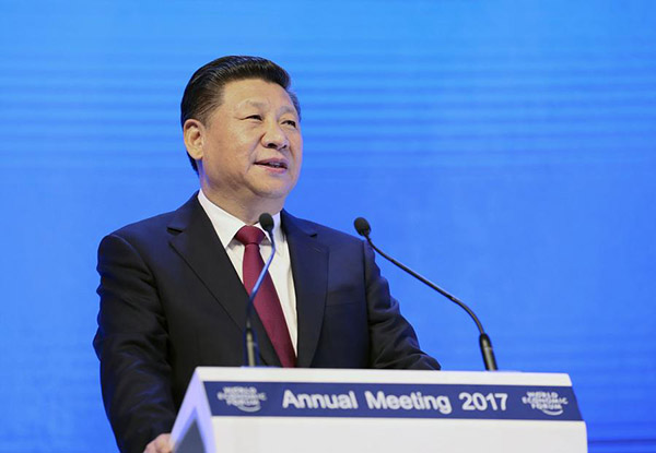 Chinese President Xi Jinping attends the World Economic Forum (WEF) annual meeting in Davos, Switzerland on January 17, 2017.[Photo/Xinhua]