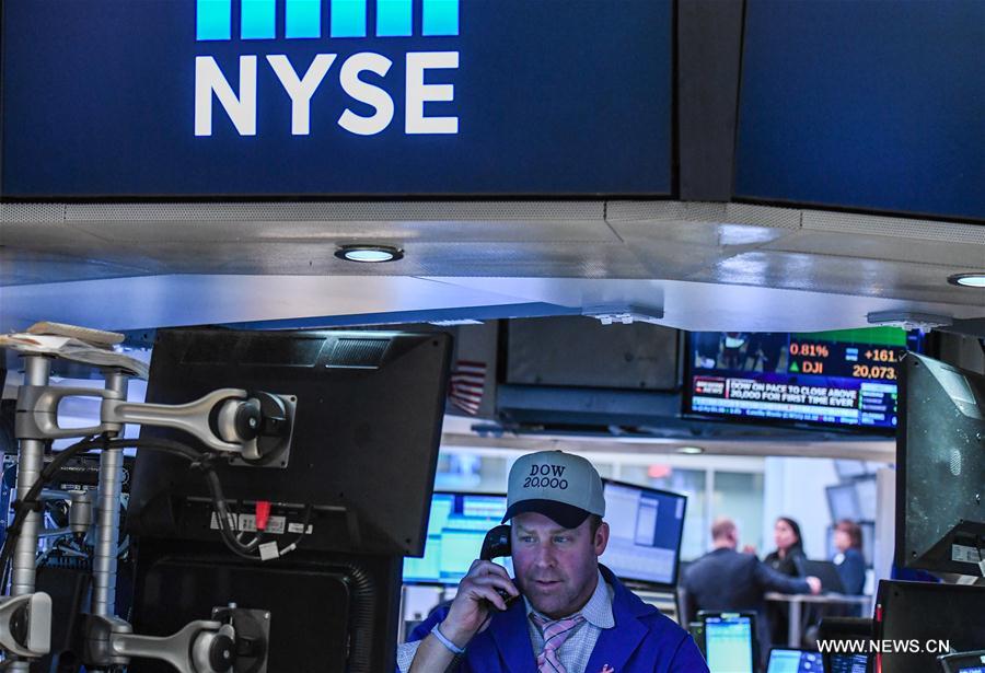 U.S.-NEW YORK-STOCKS-THE DOW JONES INDUSTRIAL AVERAGE-ABOVE 20,000