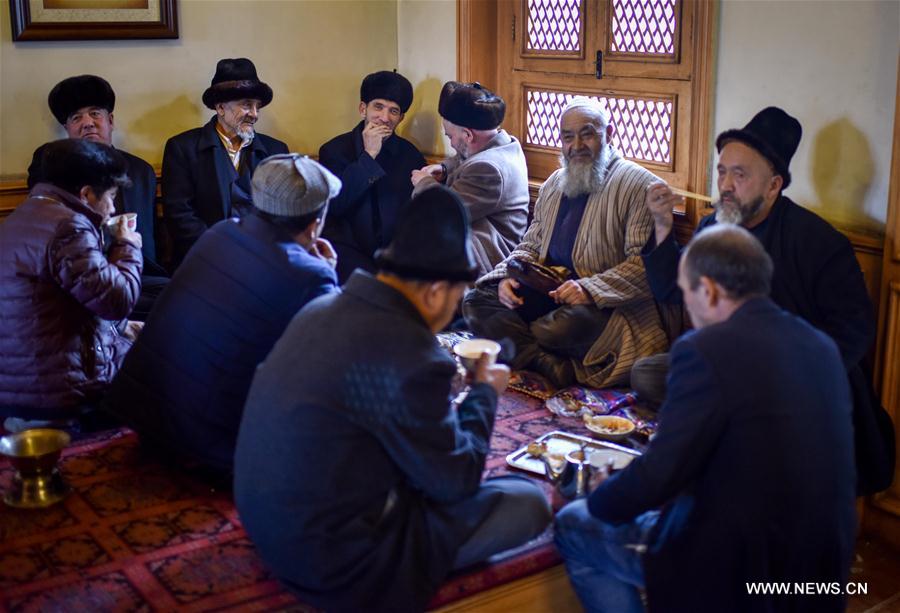 Tea culture in Kashgar, northwest China
