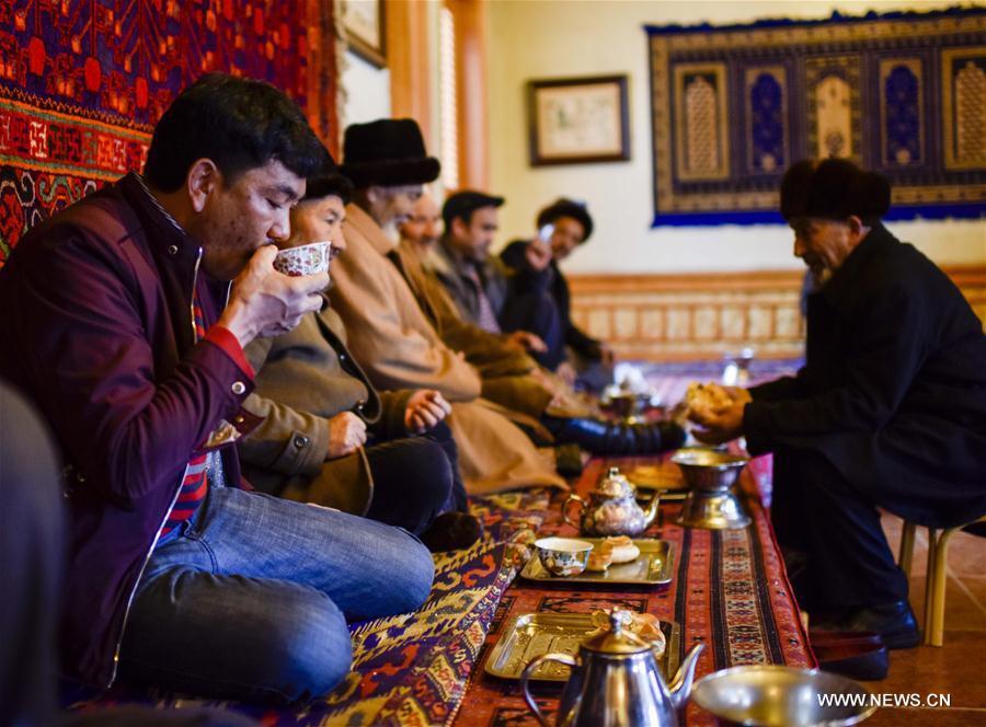 Tea culture in Kashgar, northwest China