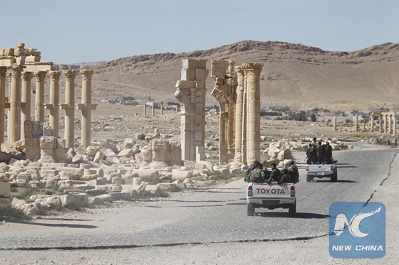 Capturing Palmyra constitutes a base for expanding the campaign against IS on many fronts and also helps suffocate the group's supply lines. [Photo/Xinhua]