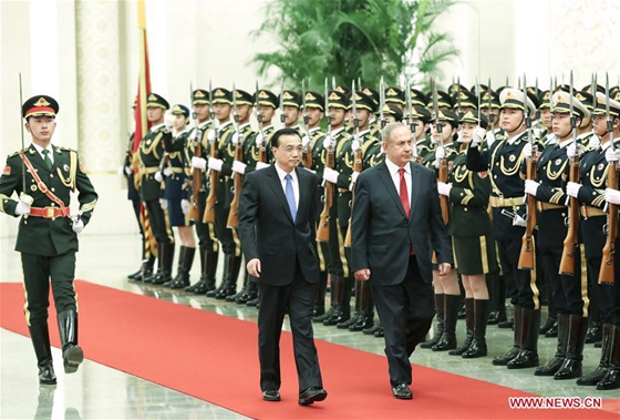 Chinese Premier Li Keqiang holds a welcome ceremony for visiting Israeli Prime Minister Benjamin Netanyahu before their talks in Beijing, capital of China, March 20, 2017. [Photo/Xinhua]