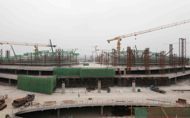 Construction work of Beijing's new airport is underway. [Photo: CGTN]
