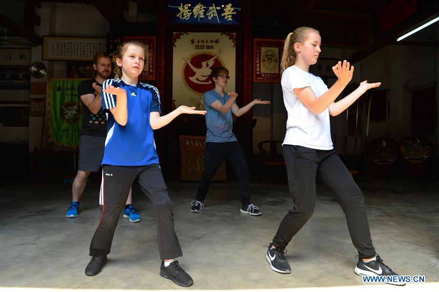 German girl learns Chinese martial art in SE China's Yongchun