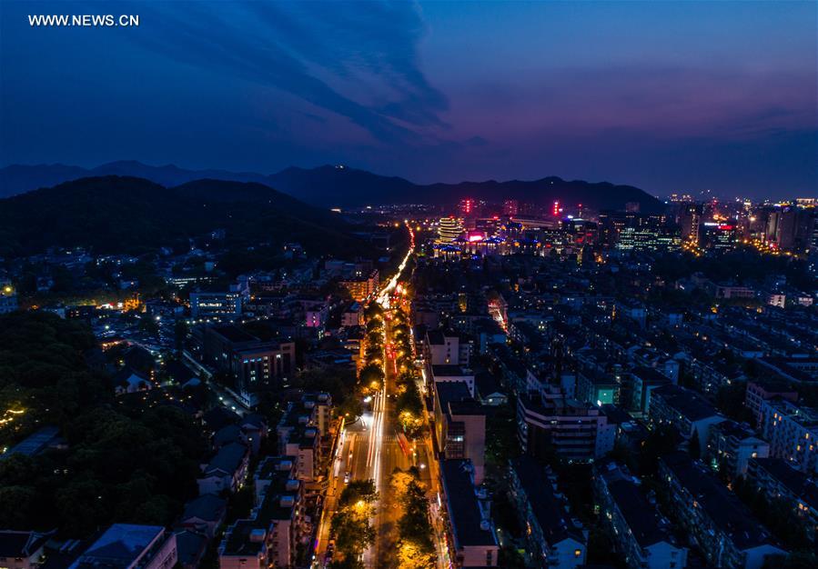 CHINA-HANGZHOU-AERIAL VIEWS-NIGHT (CN)