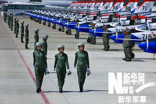 Female pilots of the PLA Air Force. [File photo/Xinhua] 