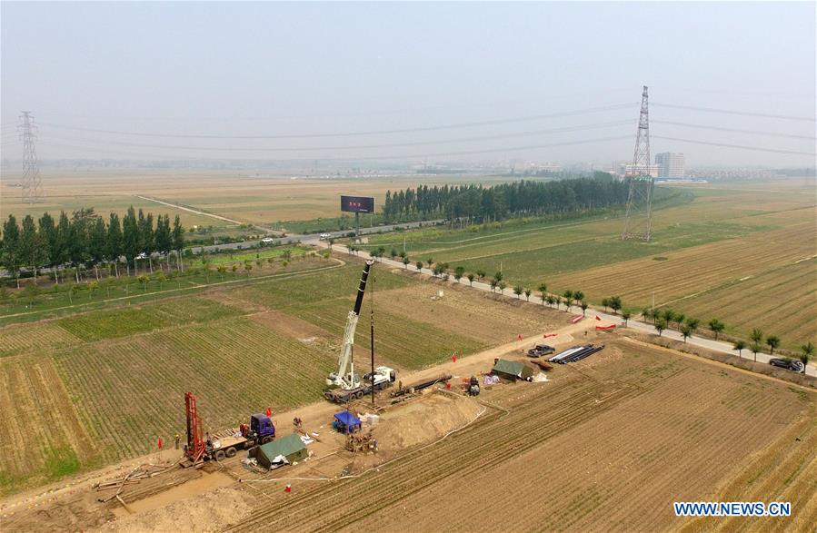 Experts carry out geological survey at Dawang Township of Anxin County, north China&apos;s Hebei Province, July 1, 2017. The geological survey has started in Xiongan New Area, a new economic zone near Beijing. (Xinhua/Jin Liangkuai)