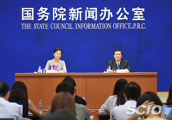 The State Council Information Office holds a press conference on National Nutrition Plan (2017-2030) in Beijing on July 19. [Photo/China SCIO]