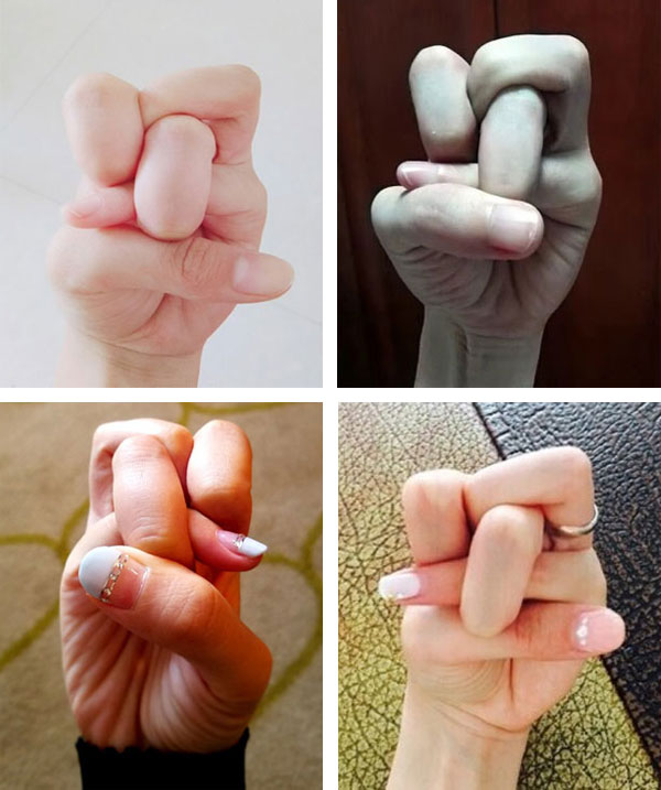 Screenshots from Weibo feature the &apos;finger knot&apos;.