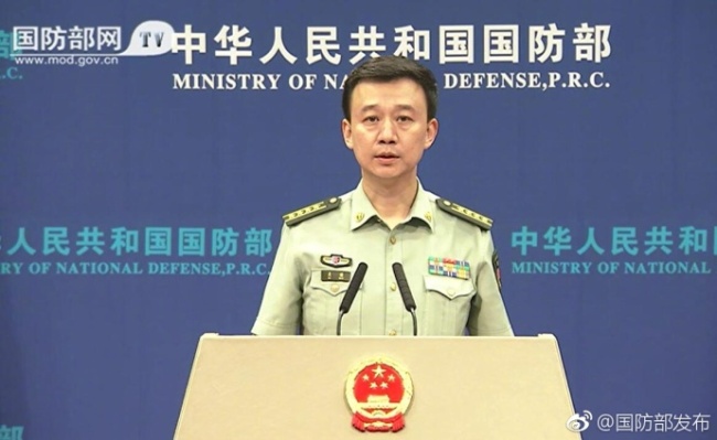 Wu Qian, spokesperson for the Ministry of National Defense at a news conference on Monday. [Photo: mod.gov.cn]