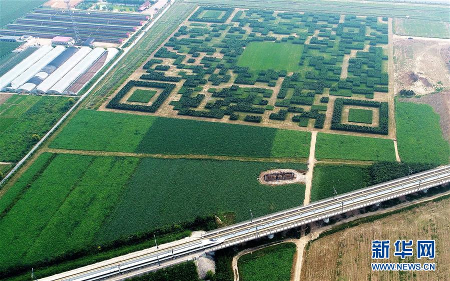 A giant QR code in north China’s Hebei Province has left people wondering what to make of the design, which can only be scanned from high above the ground.[Photo/Xinhua]