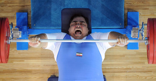 Kazem Rajabi Golojeh competes.