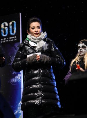 Chinese artist Li Bingbing attends the Earth Hour Copenhagen in the capital city of Denmark, on December 16, 2009.