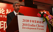 Indian Ambassador to China S. Jaishankar speaks at the China-India Development Forum, which is held in Beijing Tuesday morning to mark the 60th anniversary of China-India diplomatic relations.