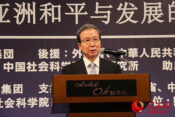 Chinese Ambassador to Japan Cheng Yonghua gives keynote speech during the 12th Beijing-Tokyo Forum, which kicked off in Tokyo, Sept. 27, 2016. [Photo/people.cn]