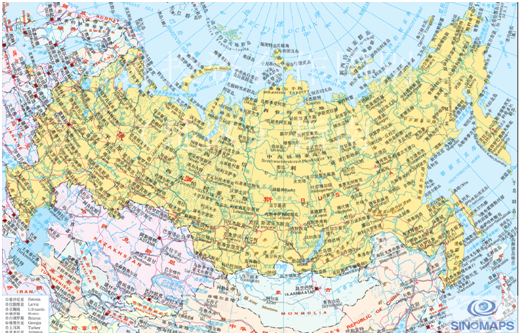 俄罗斯在世界地图位置图片