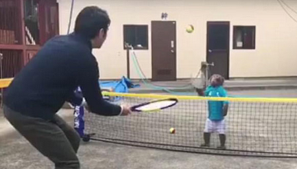 6岁猴子打网球视频走红 够 专业