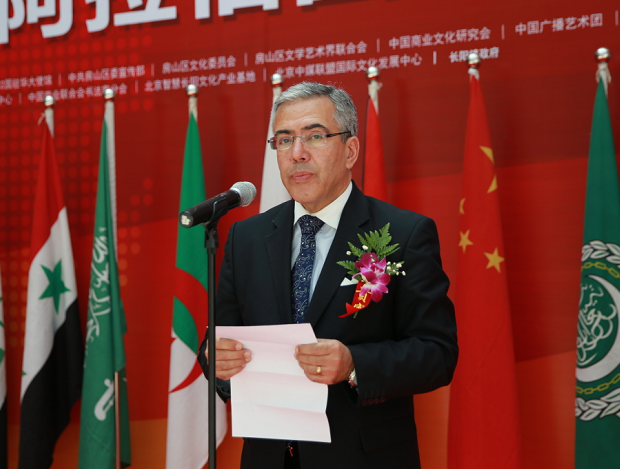大使苏尔坦·曼苏里致辞中国商业联合会副会长傅龙成致辞在开幕式上