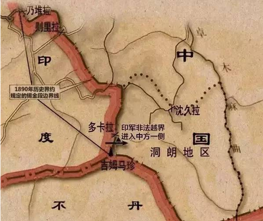 中国印度交界地图图片